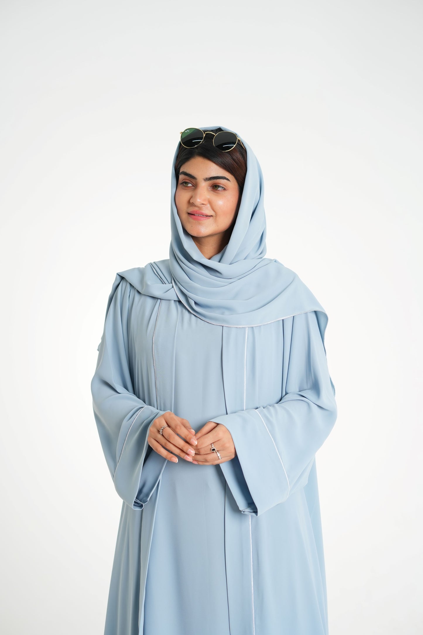 Sky Serenity – Light Sky Blue Korean Georgette 2PC (Inner + Upper)