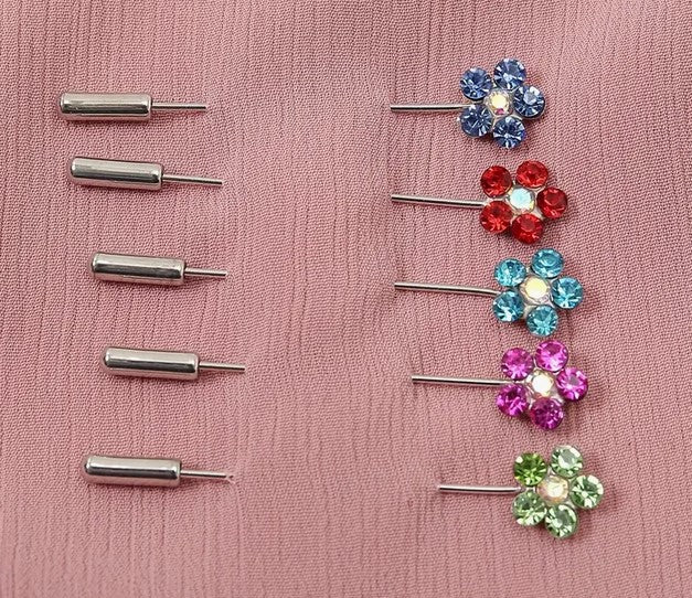 5PC Rhinestone Flower Hijab Pins