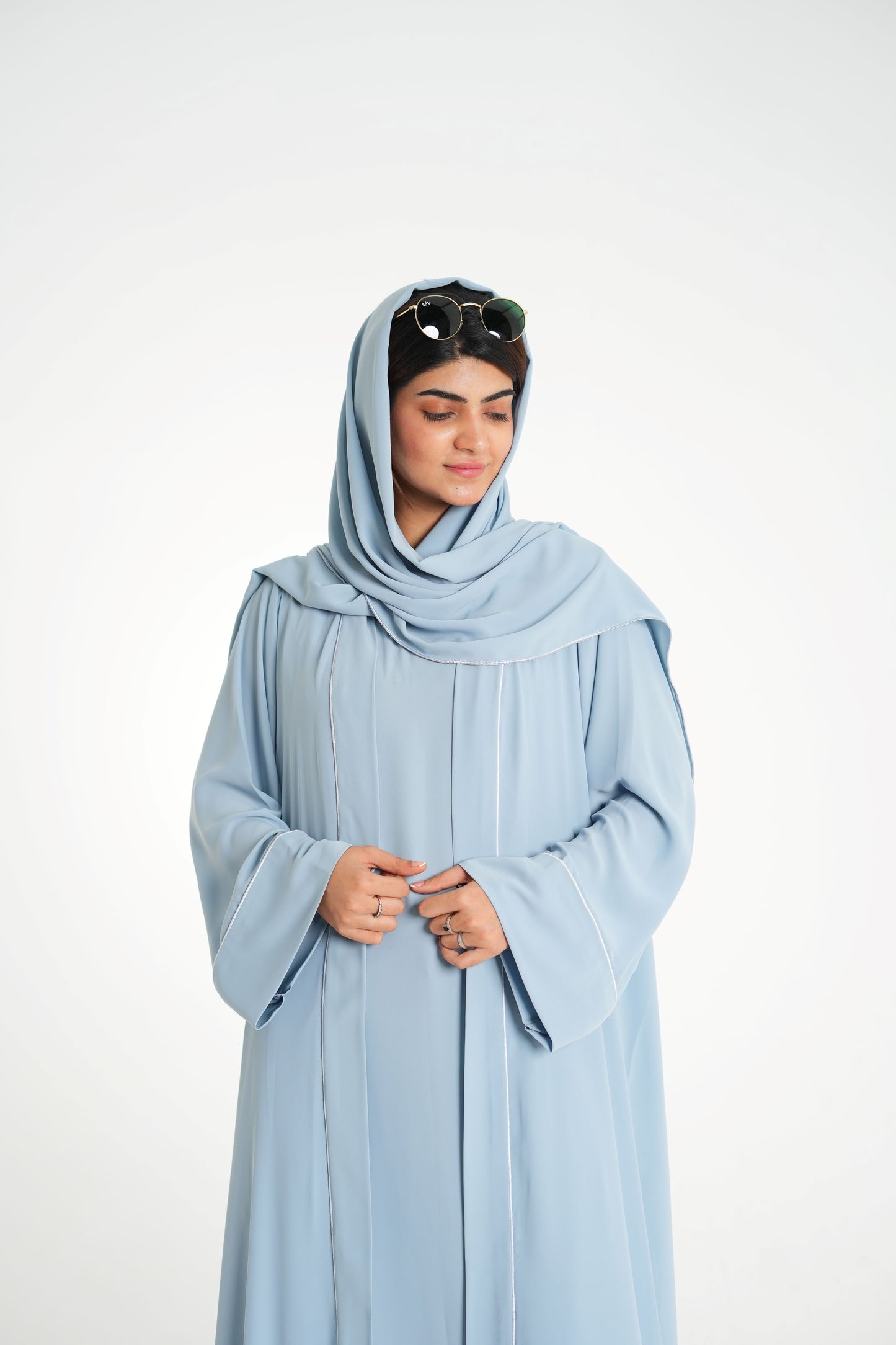 Sky Serenity – Light Sky Blue Korean Georgette 2PC (Inner + Upper)