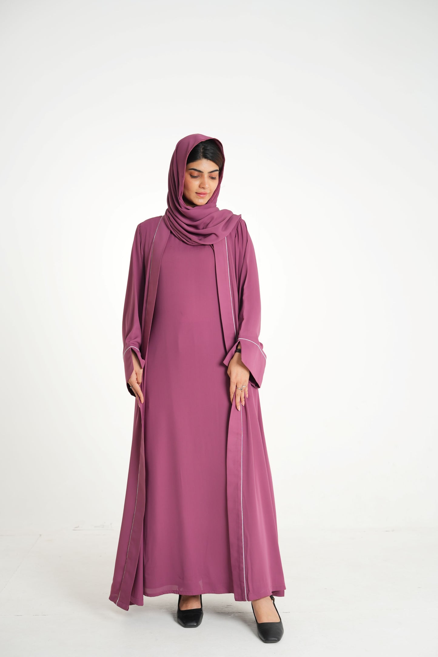 Rouge Radiance – Rouge Pink Korean Georgette 2PC (Inner + Upper)