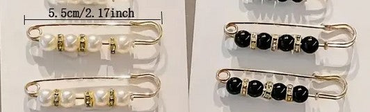 4PC Elegant Faux Pearls Brooch Pins