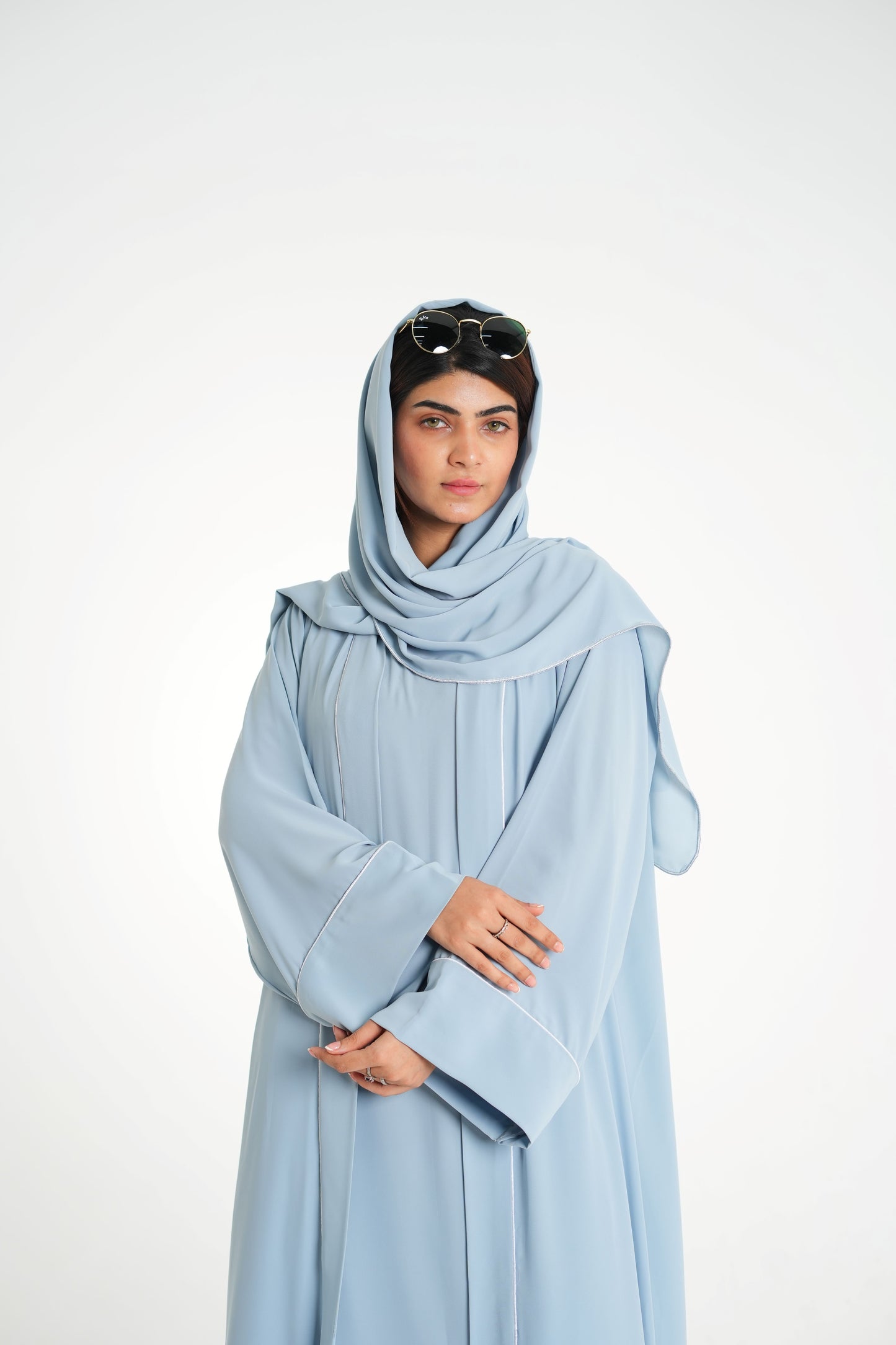 Sky Serenity – Light Sky Blue Korean Georgette 2PC (Inner + Upper)