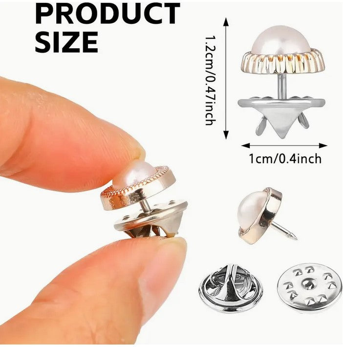 20PC Pearl Rhinestone Women's Seamless Button Pin
