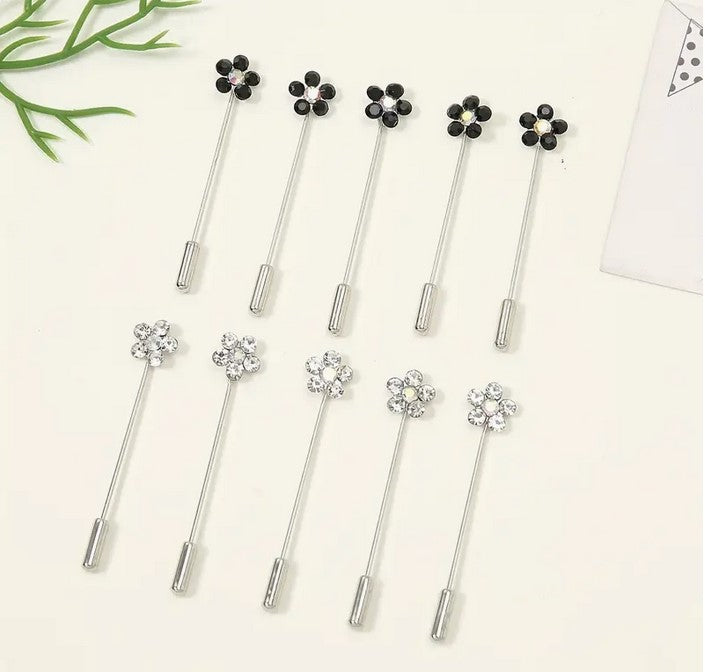 5PC Rhinestone Flower Hijab Pins