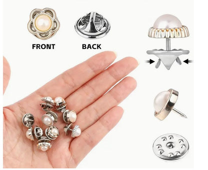 20PC Pearl Rhinestone Women's Seamless Button Pin