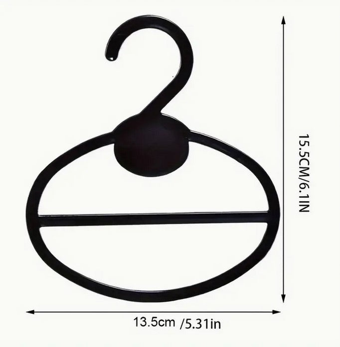Space-Saving Black Plastic Oval Scarf Hanger
