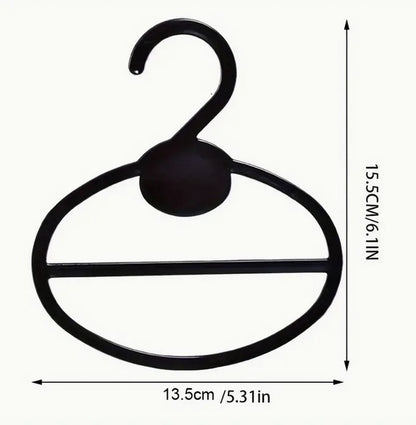 Space-Saving Black Plastic Oval Scarf Hanger